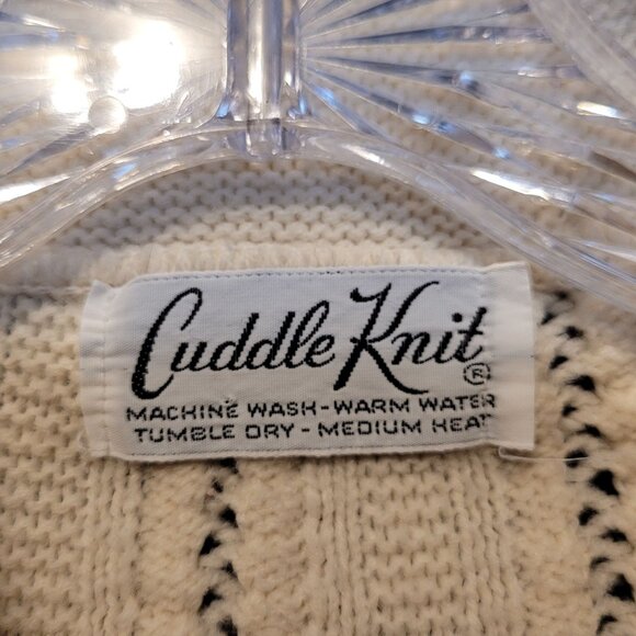 Vintage Cardigan Sweater Cuddle Knit 1970s Retro Cream Off White Size Sm Med - Picture 6 of 9